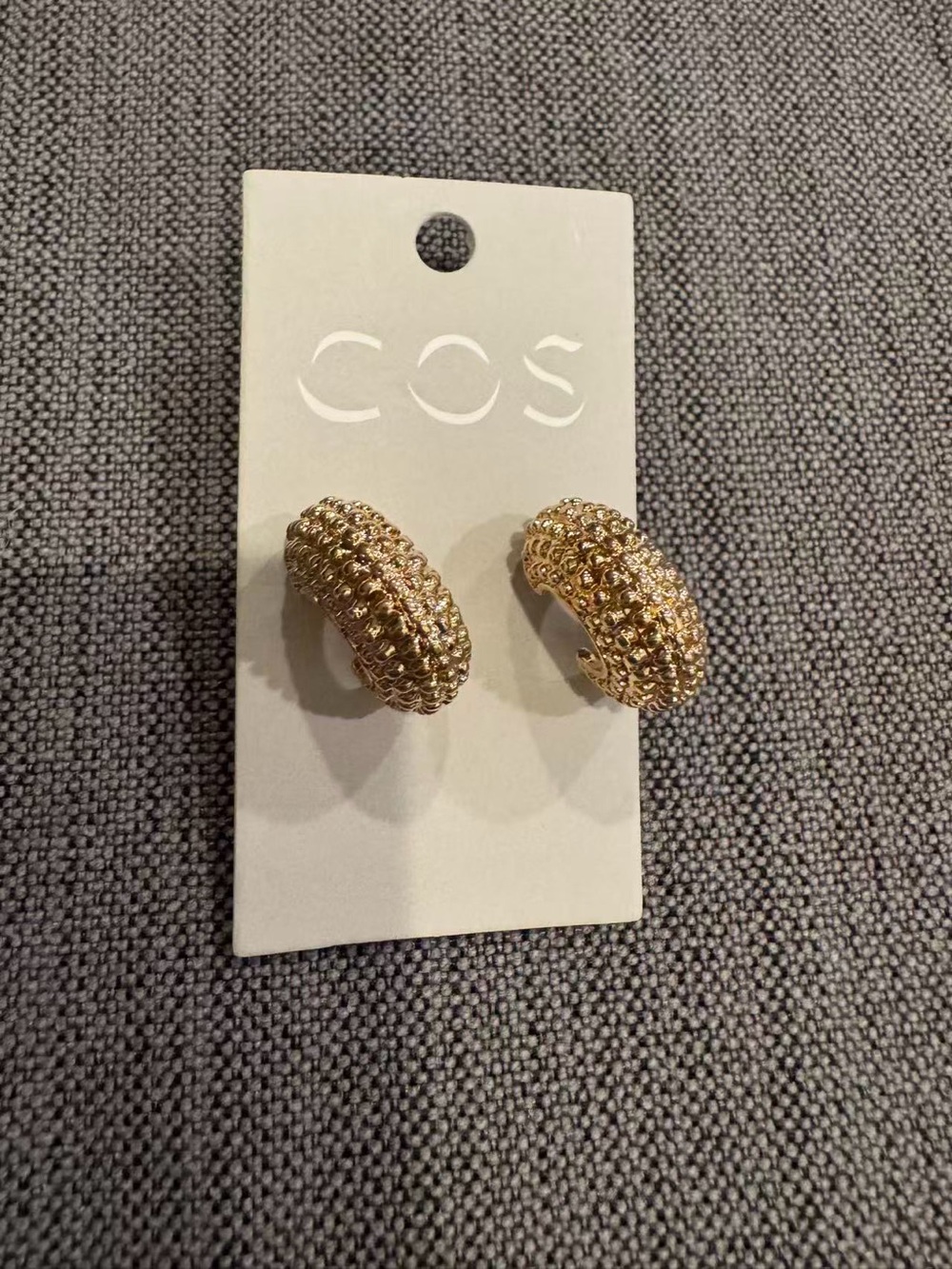 COS Textured Gold Dome Clip Earrings